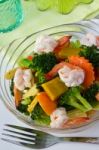 Mixed Vegetable And Shrimp Stock Photo