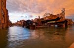 Venice Italy San Trovaso Squero View Stock Photo