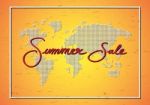 Summer Sale Promotion Season With World Map And Frame Background Stock Photo