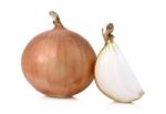 Fresh Onion Isolated On White Background Stock Photo