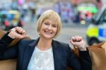 Beautiful Woman With Shopping Bags Stock Photo