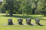 Dragons Heads At` Wallington Hall Stock Photo