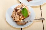 Chestnut Cream Cake Dessert Stock Photo