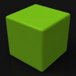 Blank Green Dice Shows Copyspace Cube Or Box Stock Photo