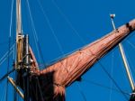 Close-up Thames Barge Furled Sai Stock Photo