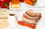 Selection Of All Main Type Of German Wurstel Saussages Stock Photo