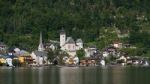 View Of Hallstatt From Hallstatt Lake Stock Photo