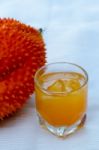 Gac Fruit, Baby Jackfruit And Juice Stock Photo