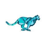 Cheetah Full Speed Running Low Poly Stock Photo