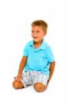 Boy Kneeling Down Stock Photo