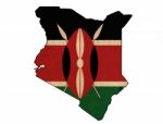 Kenya Map On Kenya Flag Drawing ,grunge And Retro Flag Series Stock Photo