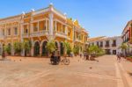 Cobble Stone Plaza De San Pedro Claver In Cartagena, Colombia Stock Photo