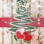 Christmas Tree And Hearts Stock Photo