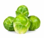 Brussel Sprout Isolated On The White Background Stock Photo