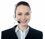 Call Center Female Executive Stock Photo