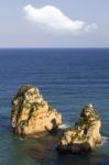 Coastline Of Lagos In The Algarve Stock Photo