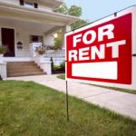 Home For Rent Sign Stock Photo