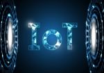 Internet Of Things Technology Abstract Circle Background Stock Photo