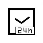 Twenty Four Hours Clock Symbol Icon  Illustration On Stock Photo