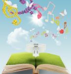 Open Book Music Stock Photo