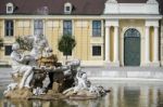 Danube, Inn, And Enns Statues At The Schonbrunn Palace In Vienna Stock Photo