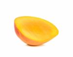 Half Of Ripe Mango Isolated Stock Photo