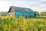 Old Abandoned Wooden House Stock Photo