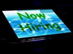 Now Hiring On Screen Shows Recruitment Online Hire Jobs Stock Photo