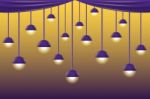 Violet Ceiling Lamps Stock Photo