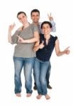 Brother And Sisters Gesturing Stock Photo