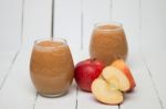 Fresh Apple Juice Isolated On A White Background Stock Photo