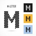 Creative M- Letter Icon Abstract Logo Design  Template Stock Photo