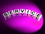 Service Dice Refer To Assistance Help Work Or Business Stock Photo