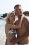 Young Couple at beach Stock Photo