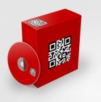 QR Code Box Stock Photo