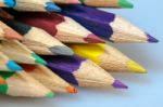 A Group Of Coloured Pencils Stock Photo