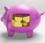 Pounds In Piggy Shows Uk Profit And Prosperity Stock Photo