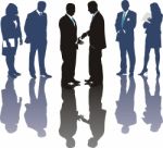 Business People Silhouettes Stock Photo