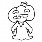 Sg171004-cute Halloween Pumpkin Monster-linear  Stock Photo