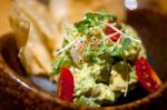 Avocado And Shrimps Salad Stock Photo