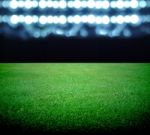 Soccer Field And The Bright Lights, Stock Photo