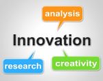 Innovation Words Shows Investigate Researcher And Investigation Stock Photo