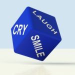 Laugh Cry Smile Dice Stock Photo