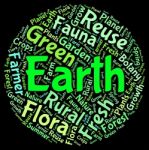 Earth Word Cloud Represents Eco Friendly And Conservation Stock Photo