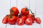 Tasty Pile Of Wet Tomatoes Stock Photo