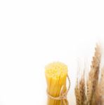 Organic Raw Italian Pasta And Durum Wheat Stock Photo