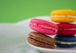 Colorful Macaroon Or Macaron French Sweet Dessert  Stock Photo