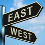 East Or West Sign Stock Photo