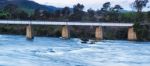 Country Bridge And River In Tasmania Stock Photo