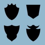 Shield Icon Set Stock Photo